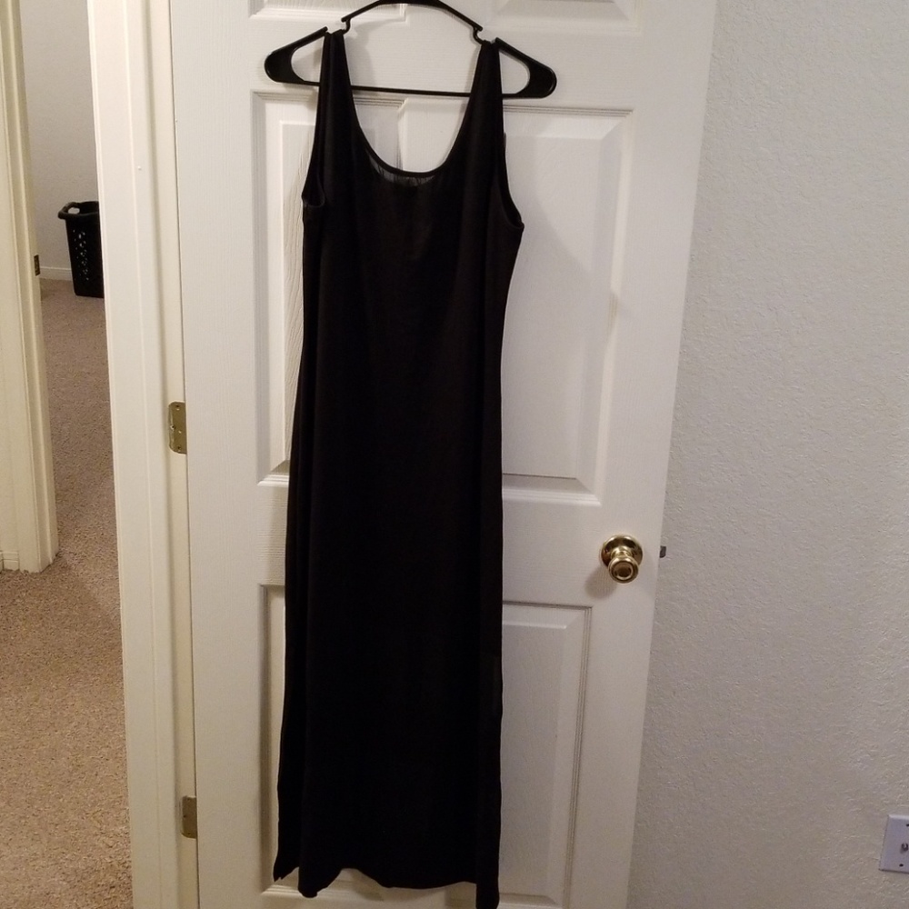 Black maxi with mesh detail